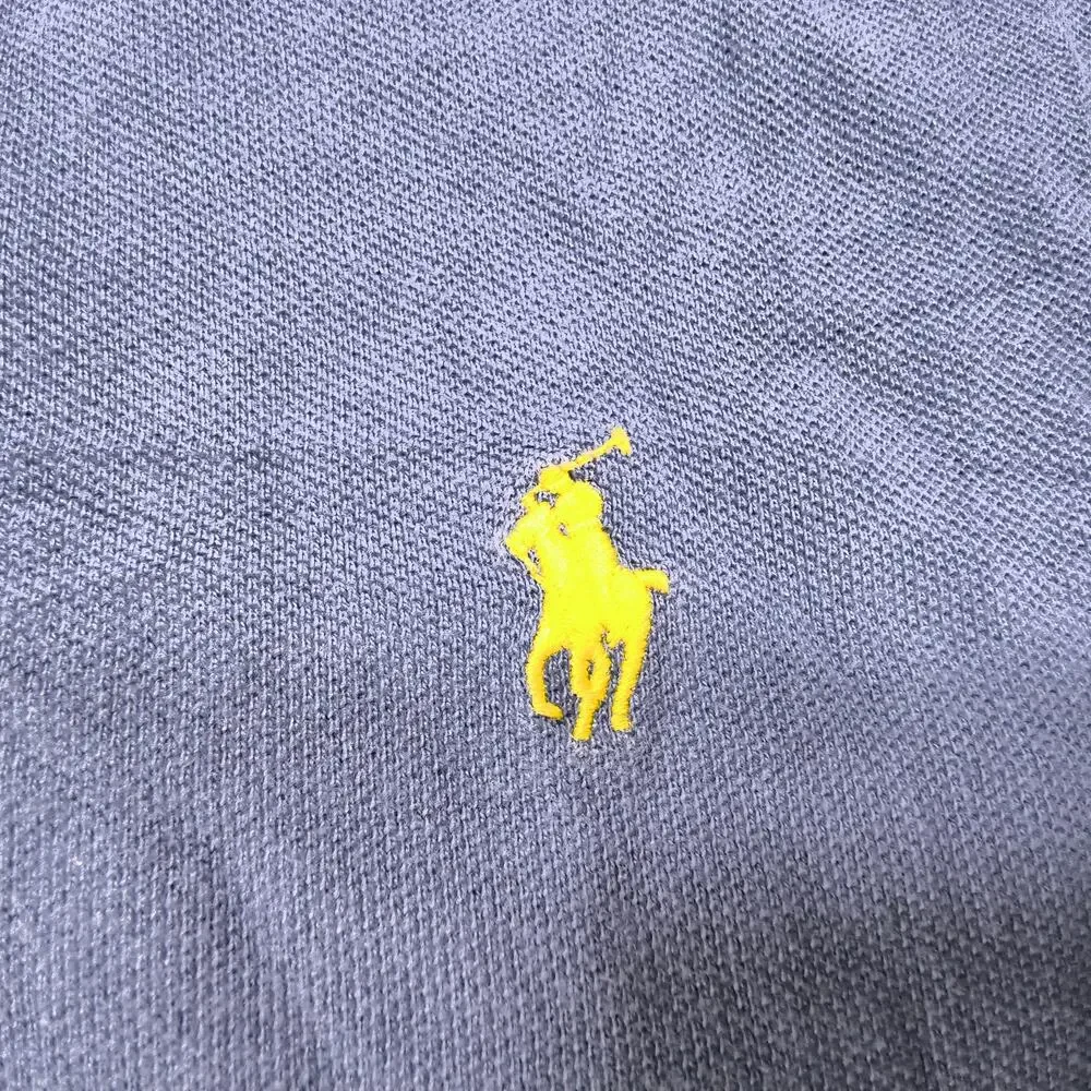 Polo by Ralph Lauren Short Sleeve Collared Polo Shirt Mens Size L Blue Yellow